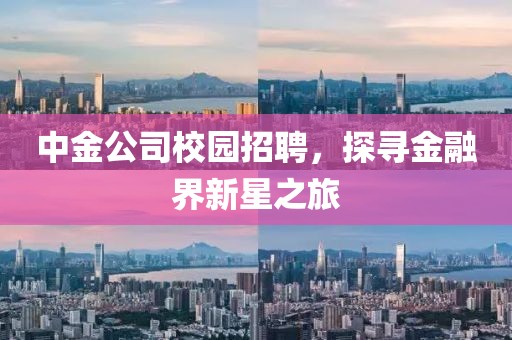 中金公司校园招聘，探寻金融界新星之旅