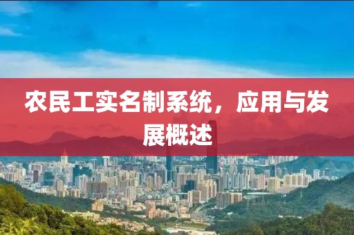 农民工实名制系统，应用与发展概述